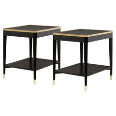 Paar schwarze Mid Century End Tables