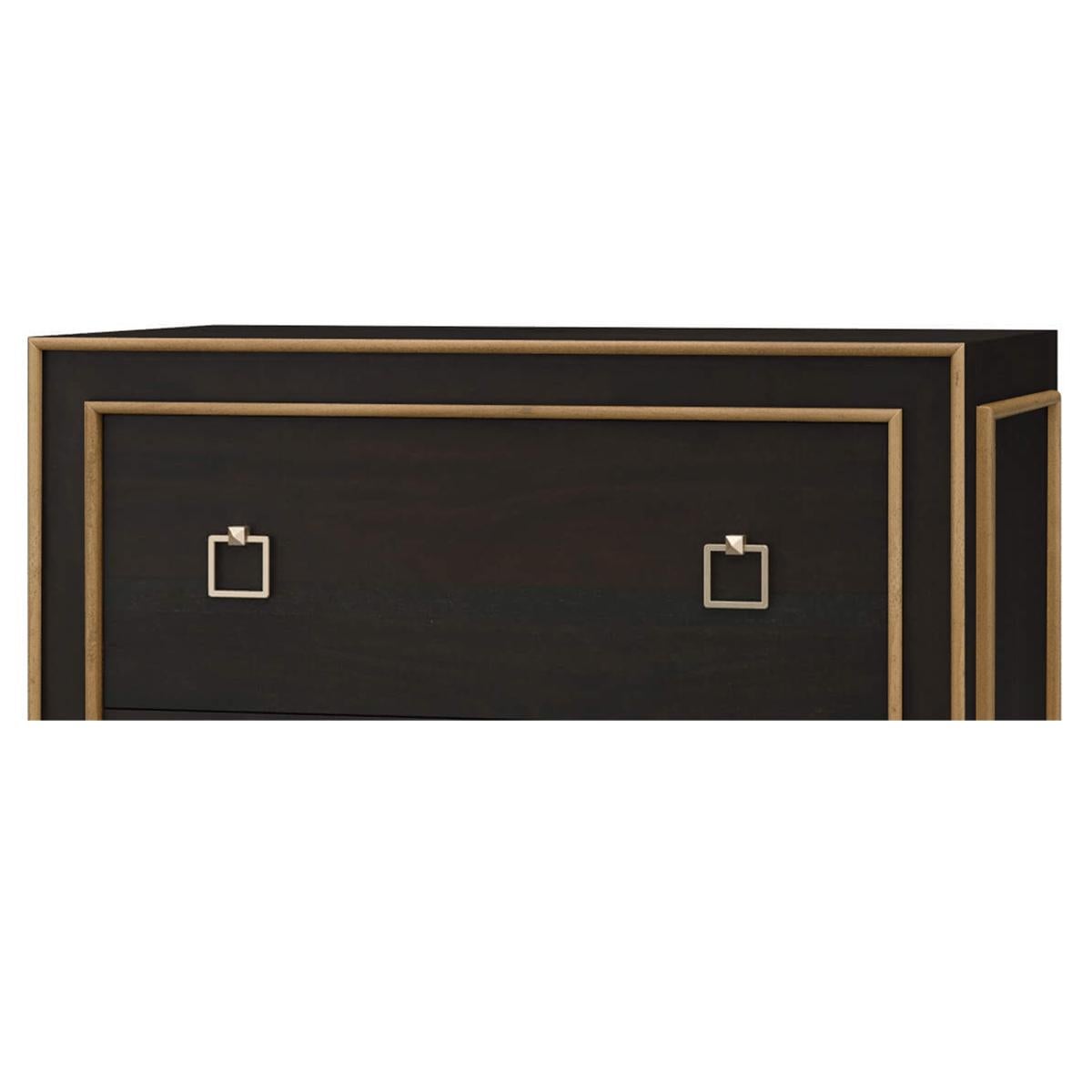 Mid-Century Modern Pair of Black Mid Century Modern Nightstands For Sale