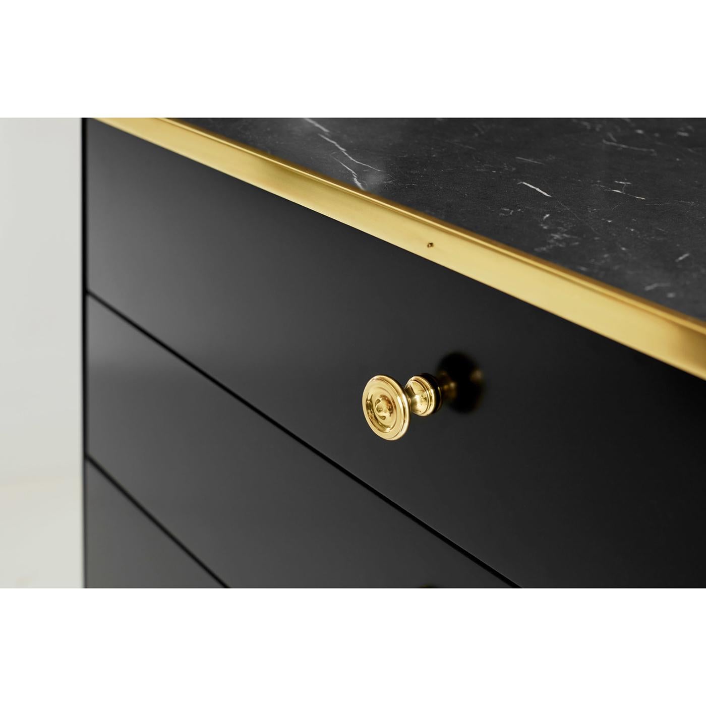 Vietnamese Pair of Black Mid Century Nightstands For Sale