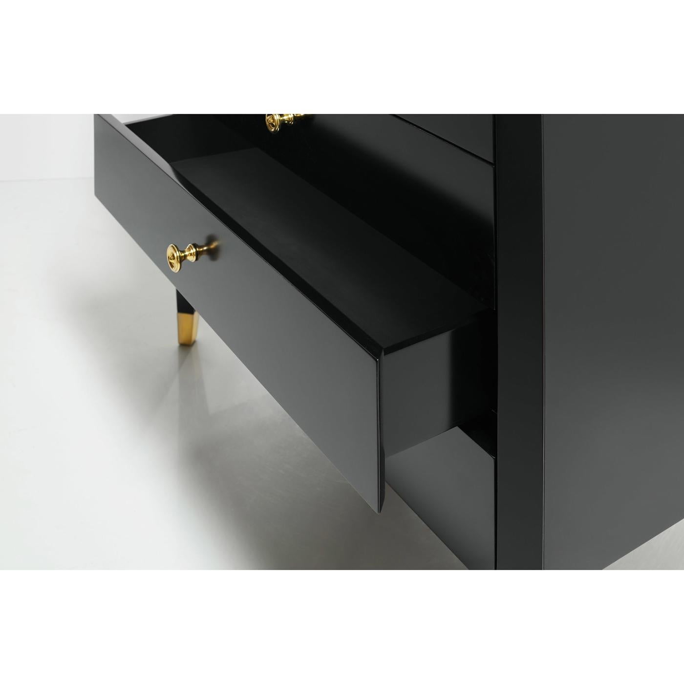 Pair of Black Mid Century Nightstands In New Condition For Sale In Westwood, NJ