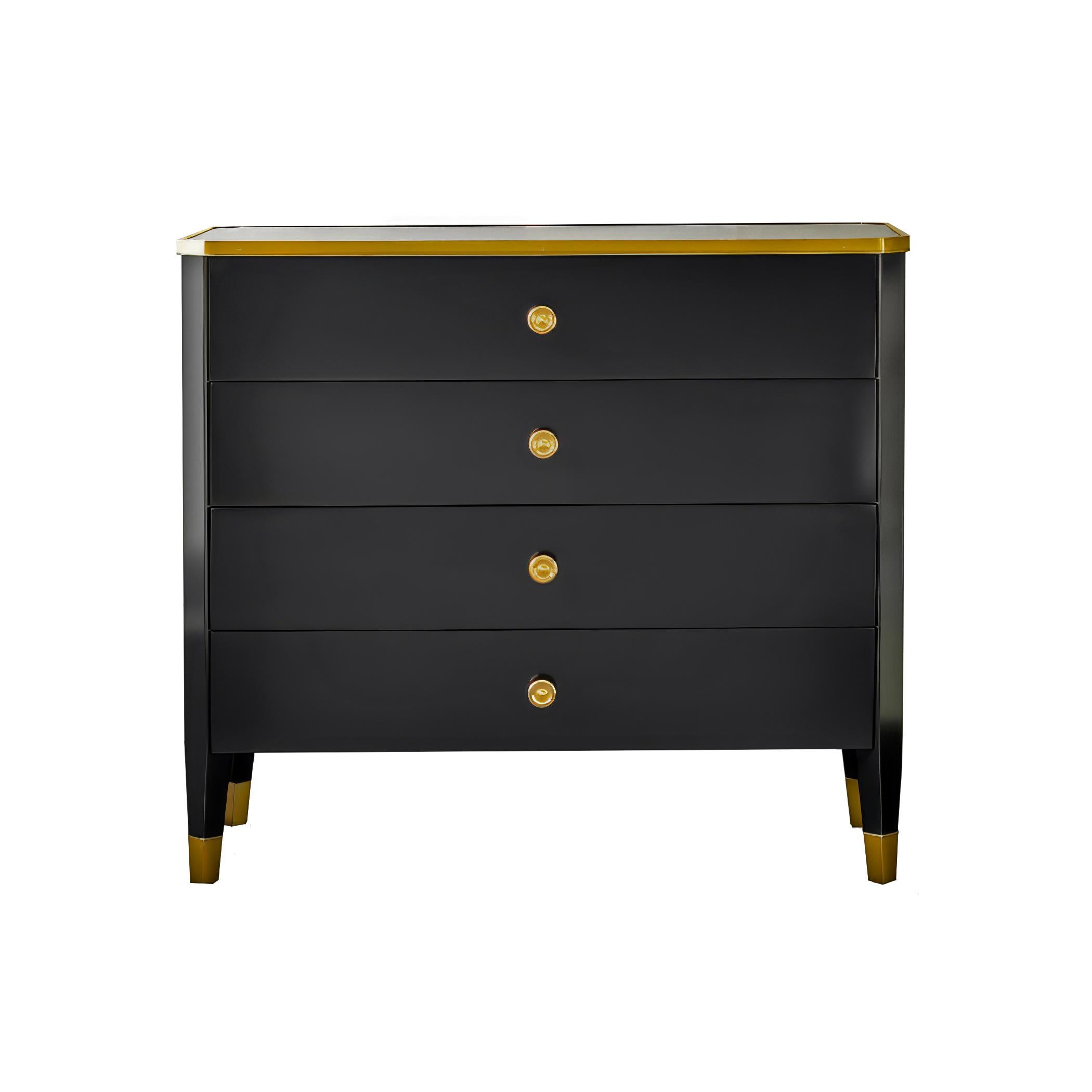 Contemporary Pair of Black Mid Century Nightstands For Sale