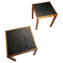 Paar schwarze mosaikkeramikfliesentische von Gordon  & Jane Martz