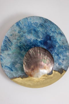 Pair of “black mother-of-pearl” model wall lights. Contemporary work.