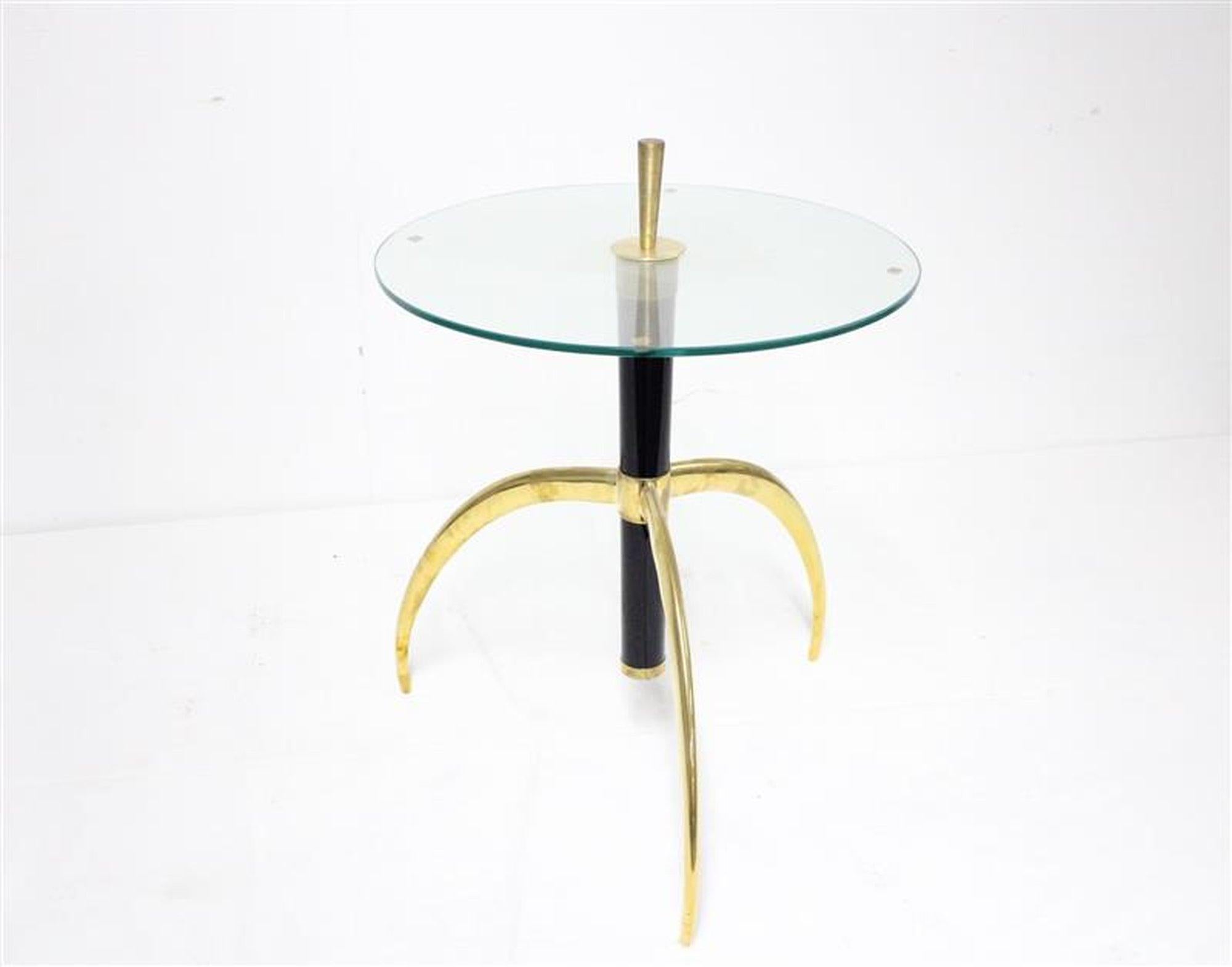 Italian Pair of Black Murano Glass Tables For Sale