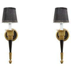 Coppia di lampade neoclassiche nere