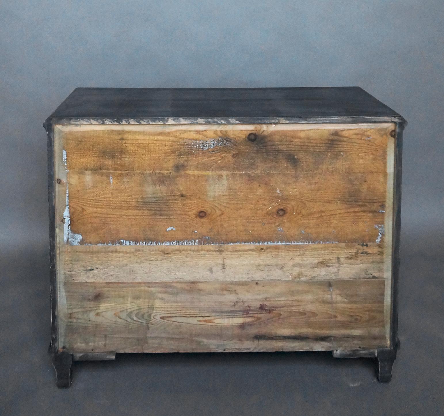 Pair of Black Neoclassical Chests of Drawers 3