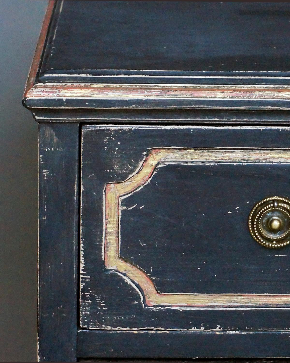 19th Century Pair of Black Neoclassical Chests of Drawers
