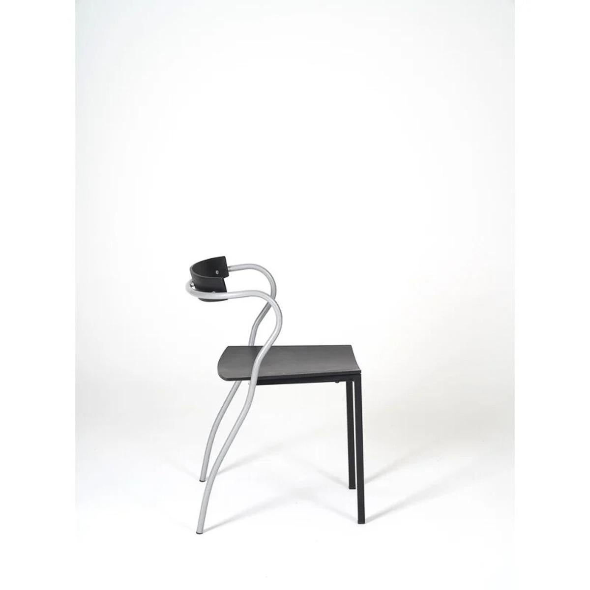 Fin du 20e siècle Pascal Mourgue paire de chaises d'appoint ou de salle à manger noires pour Artelano Rio, France, années 1990 en vente
