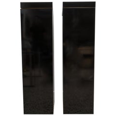 Pair of Black Pedestals with Rotating Tops