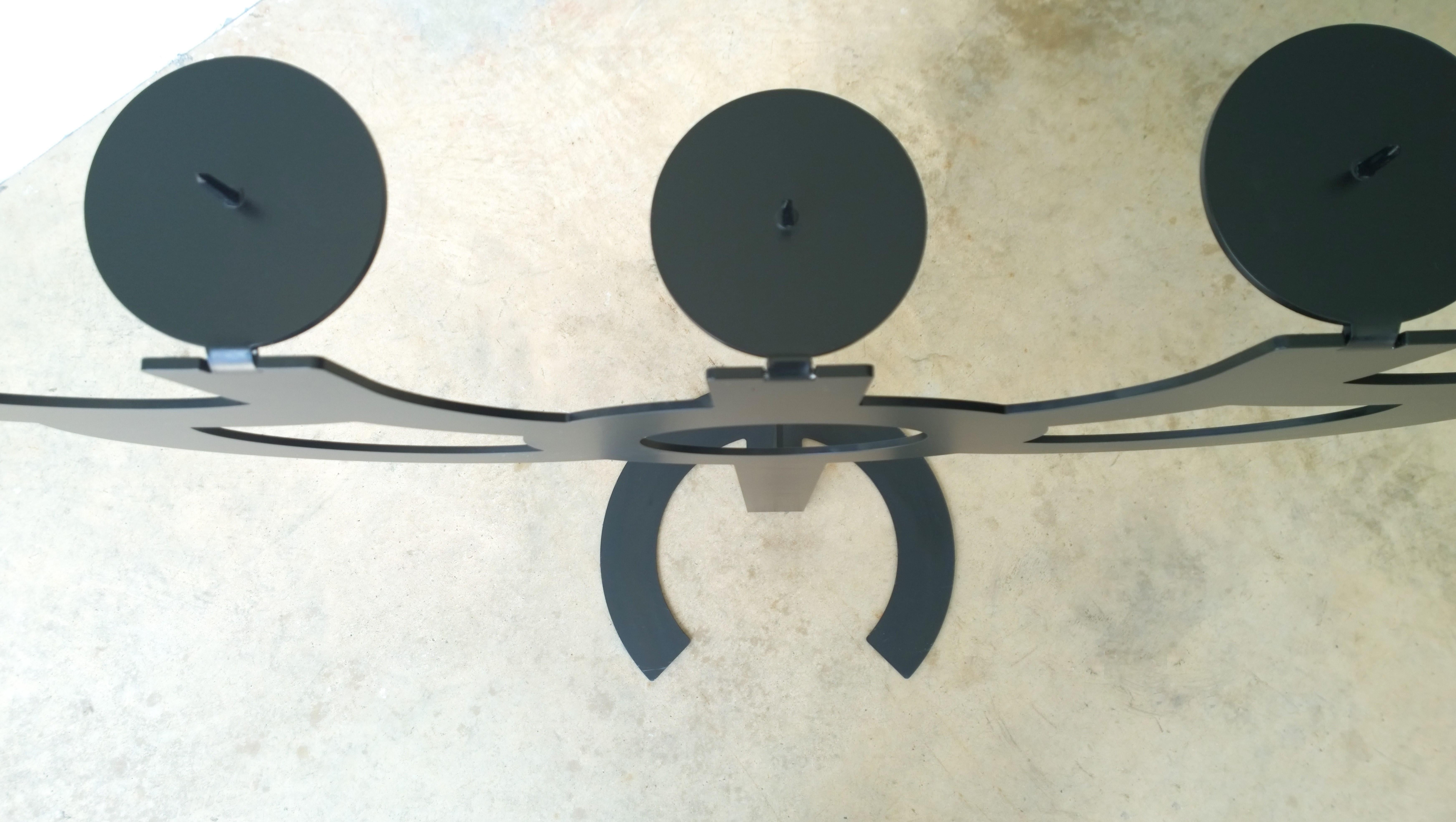 Pair of Black Roderick Vos for Moooi Big Bold Floor Black Metal Candelabras For Sale 3