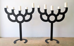Pair of Black Roderick Vos for Moooi Big Bold Floor Black Metal Candelabras