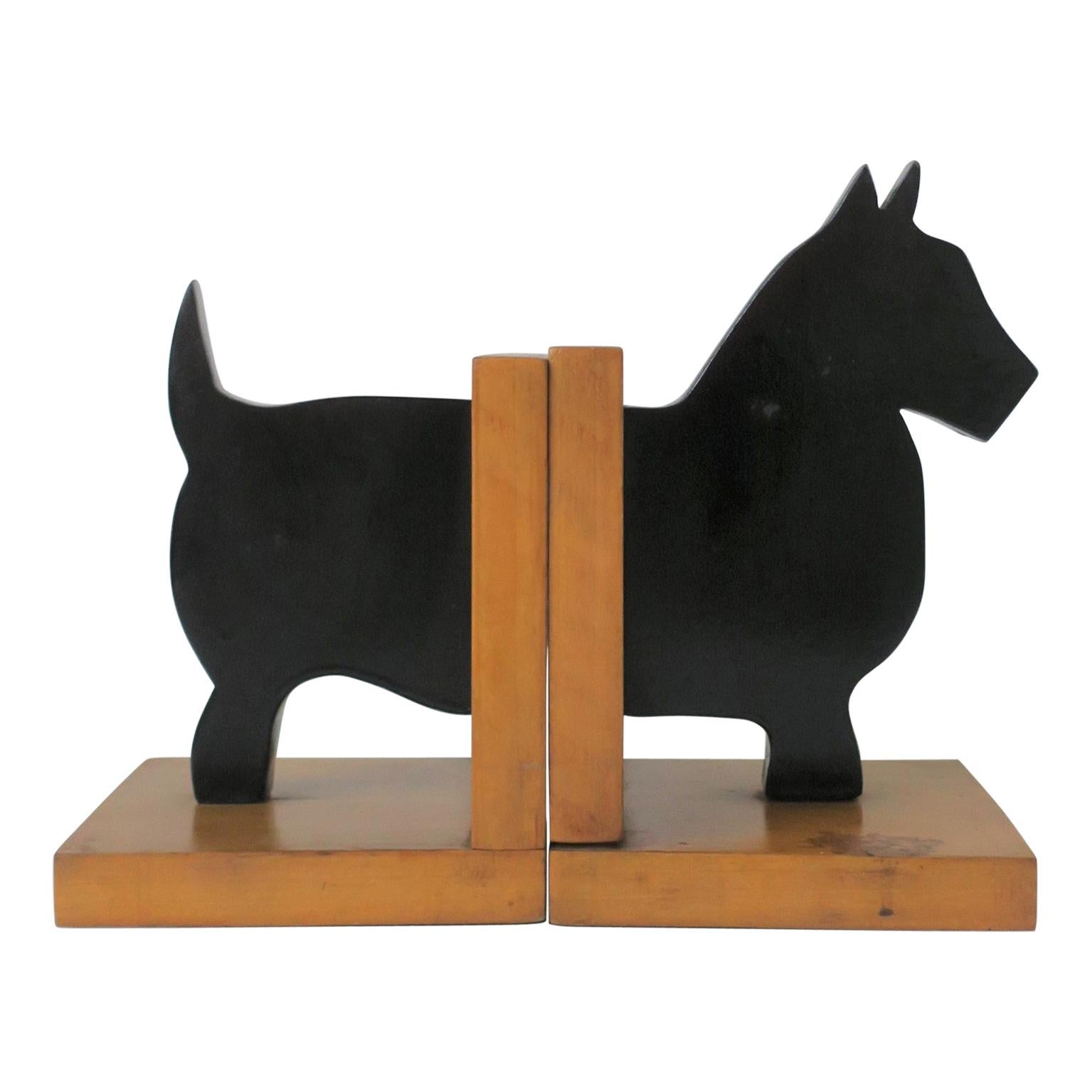 Pair of Black Scottish 'Scottie' Terrier Dog Bookends