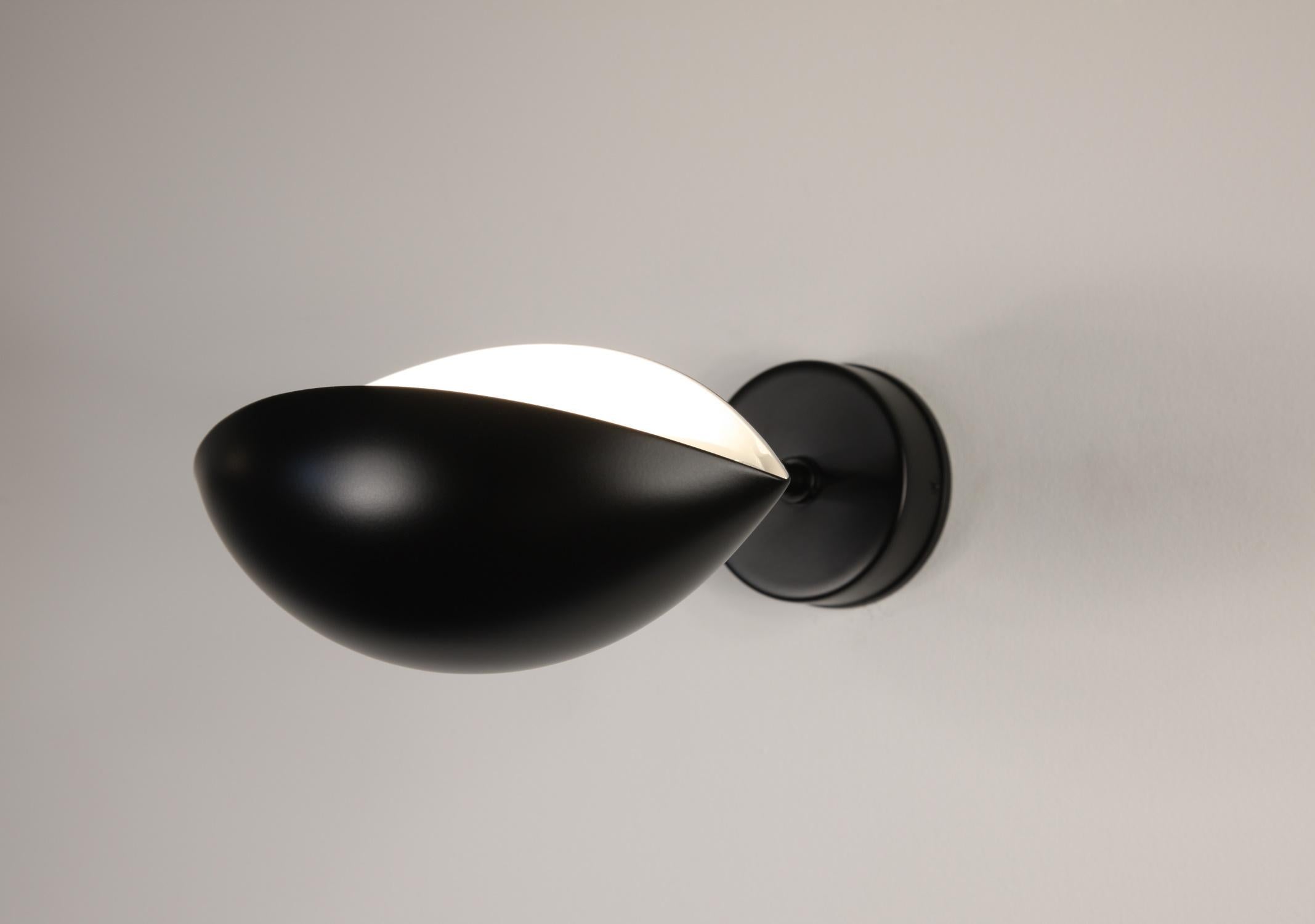 Mid-Century Modern Serge Mouille - Pair of Eye Sconces in Black For Sale