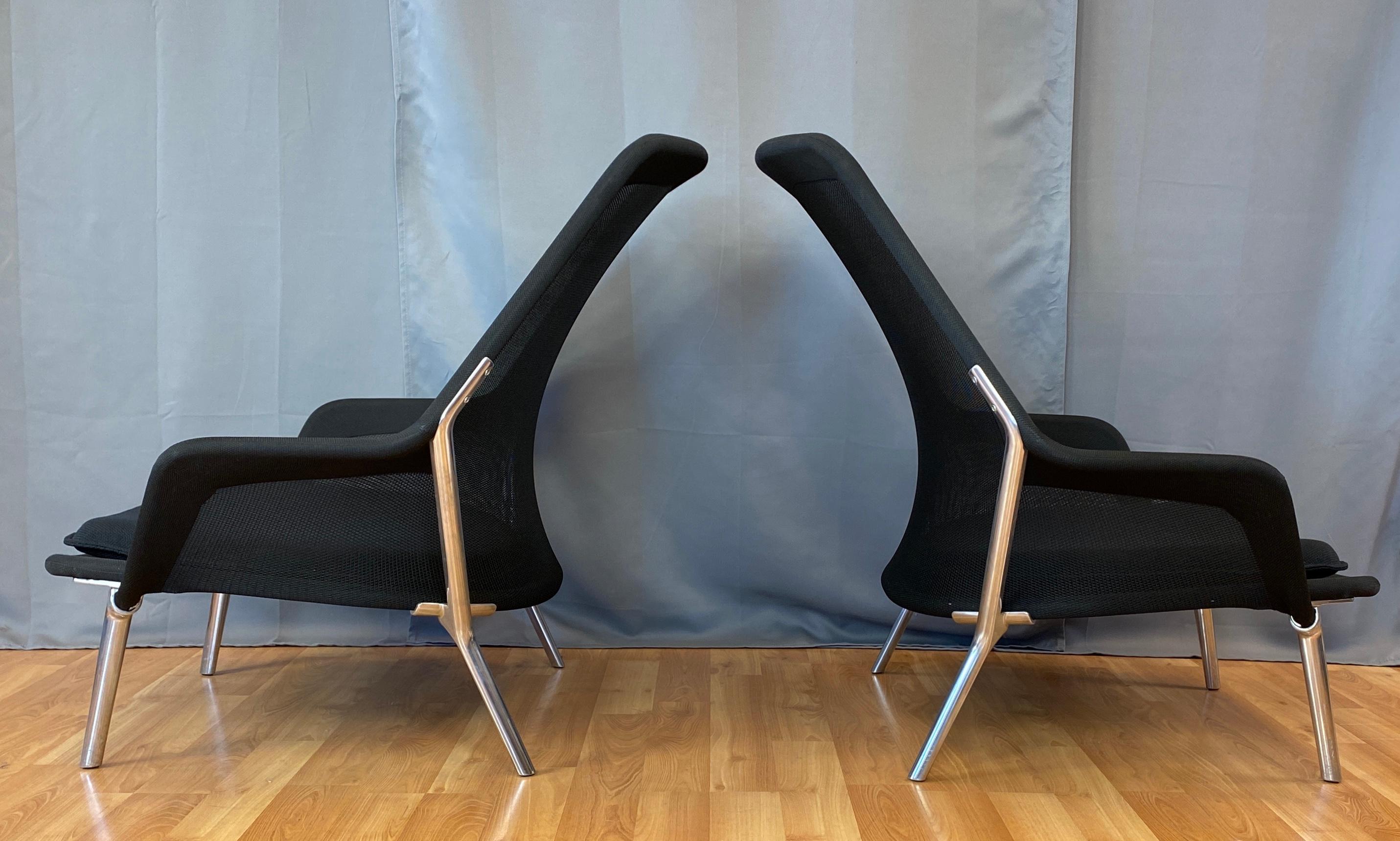 Modern Pair of Black Slow Chairs by Ronan and Erwan Bouroullec for Vitra