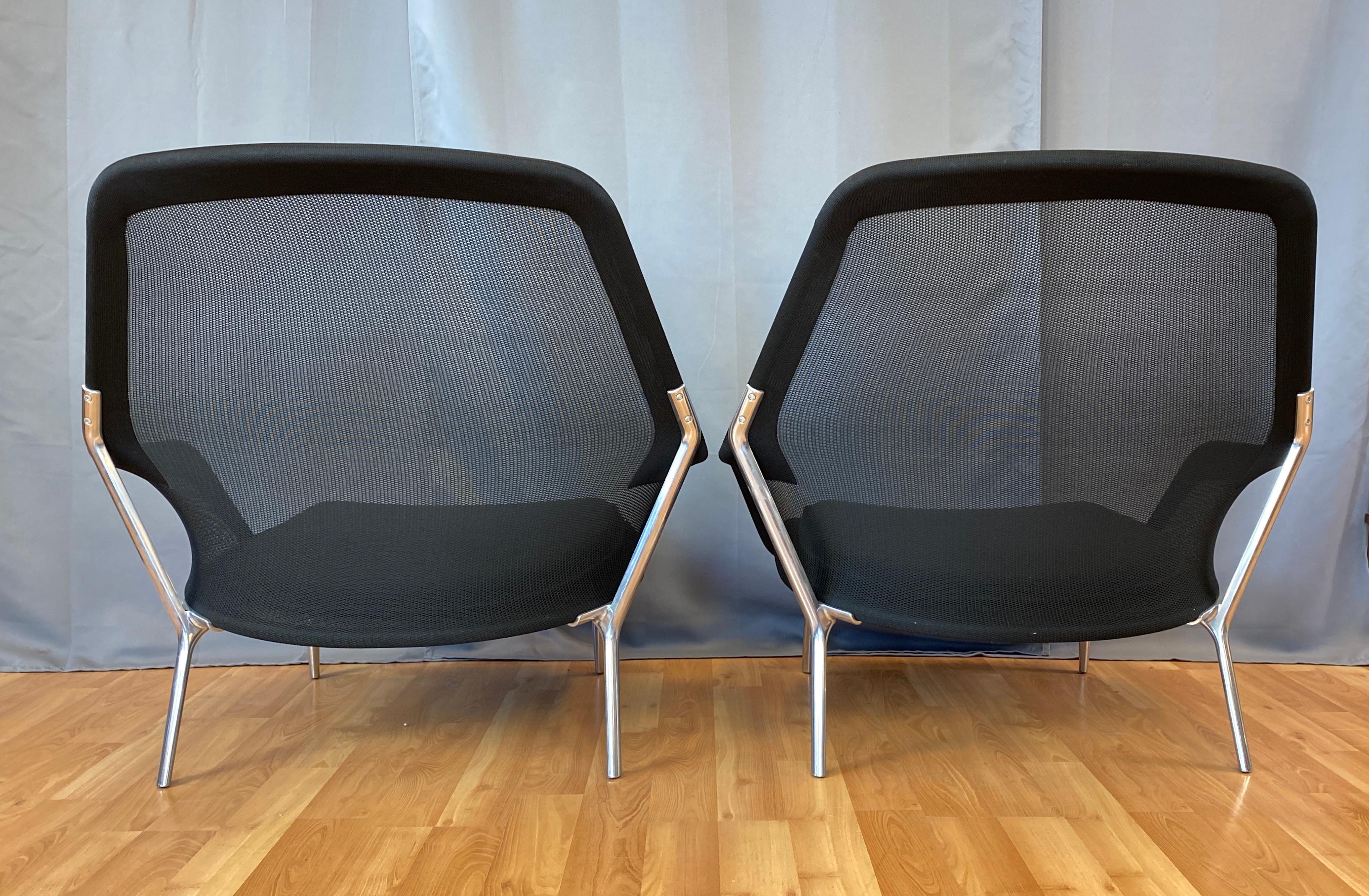 Italian Pair of Black Slow Chairs by Ronan and Erwan Bouroullec for Vitra