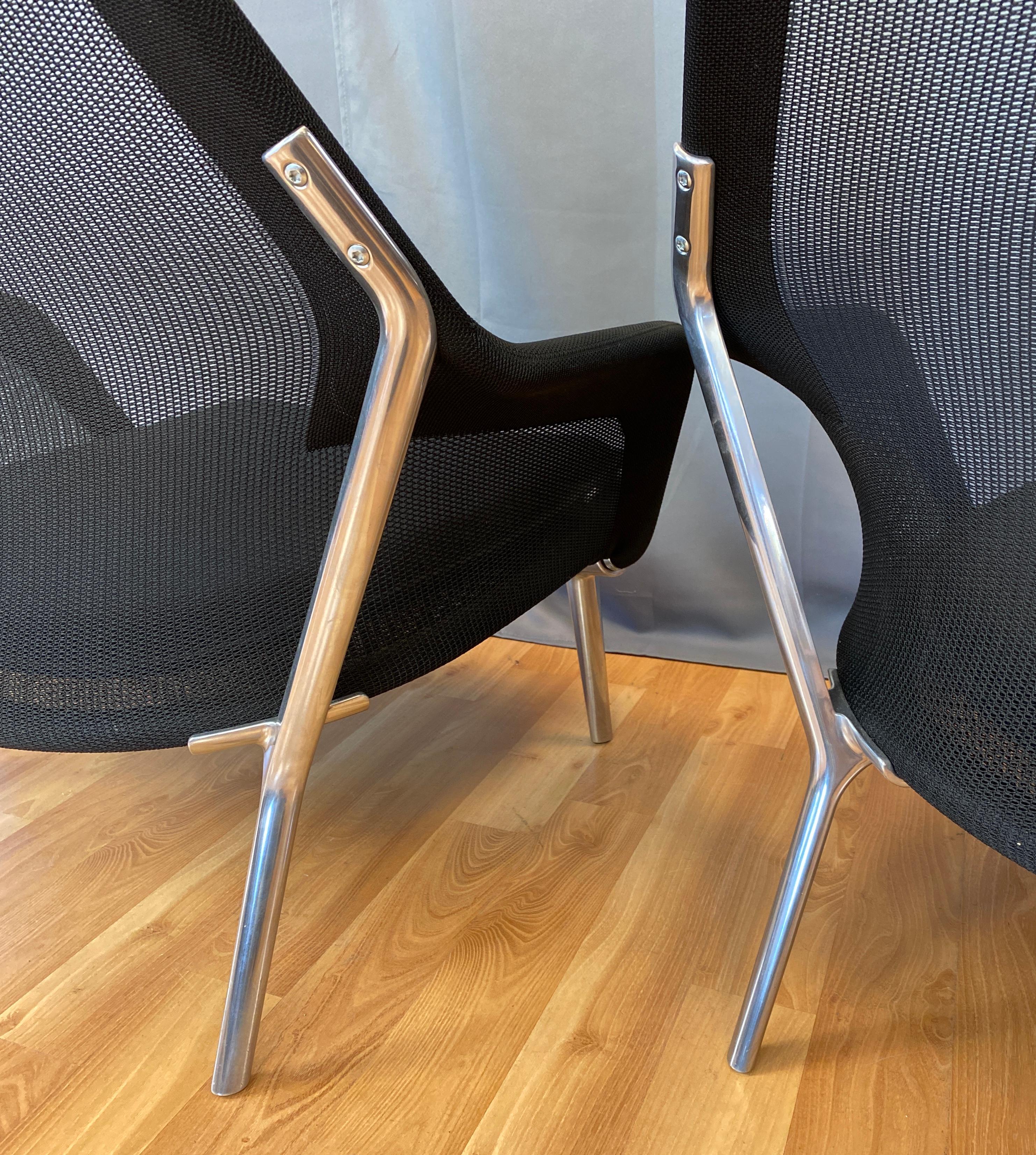 Polished Pair of Black Slow Chairs by Ronan and Erwan Bouroullec for Vitra