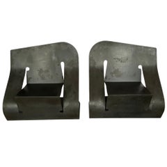 Coppia di sedie a dondolo in acciaio nero di Rico Eastman