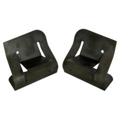 Retro Pair of Black Steel “Rocker” Chairs by Rico Eastman