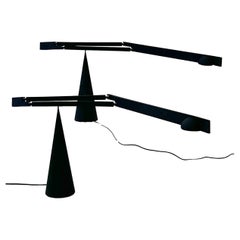 Coppia di lampade da tavolo regolabili "Tabla" nere di Mario Barbaglia and Marco Colombo