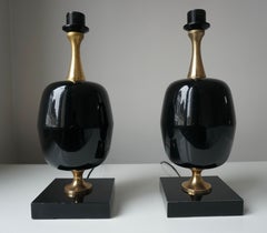 Pair of Black Table Lamps