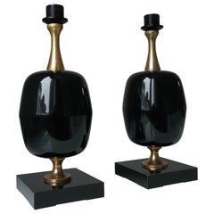 Pair of Black Table Lamps
