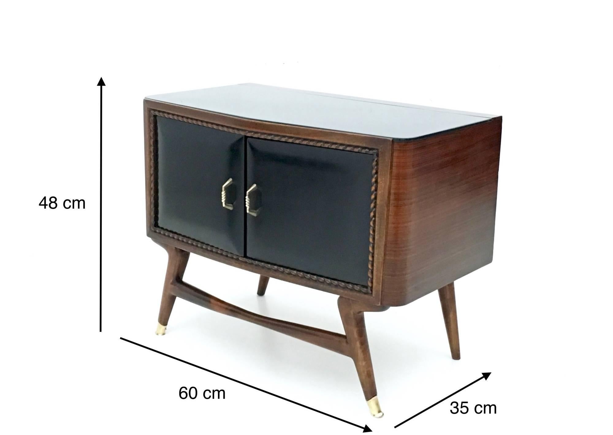 Pair of Black Walnut and Ebonized Wood Nightstands in the style of Parisi, 1950s 6