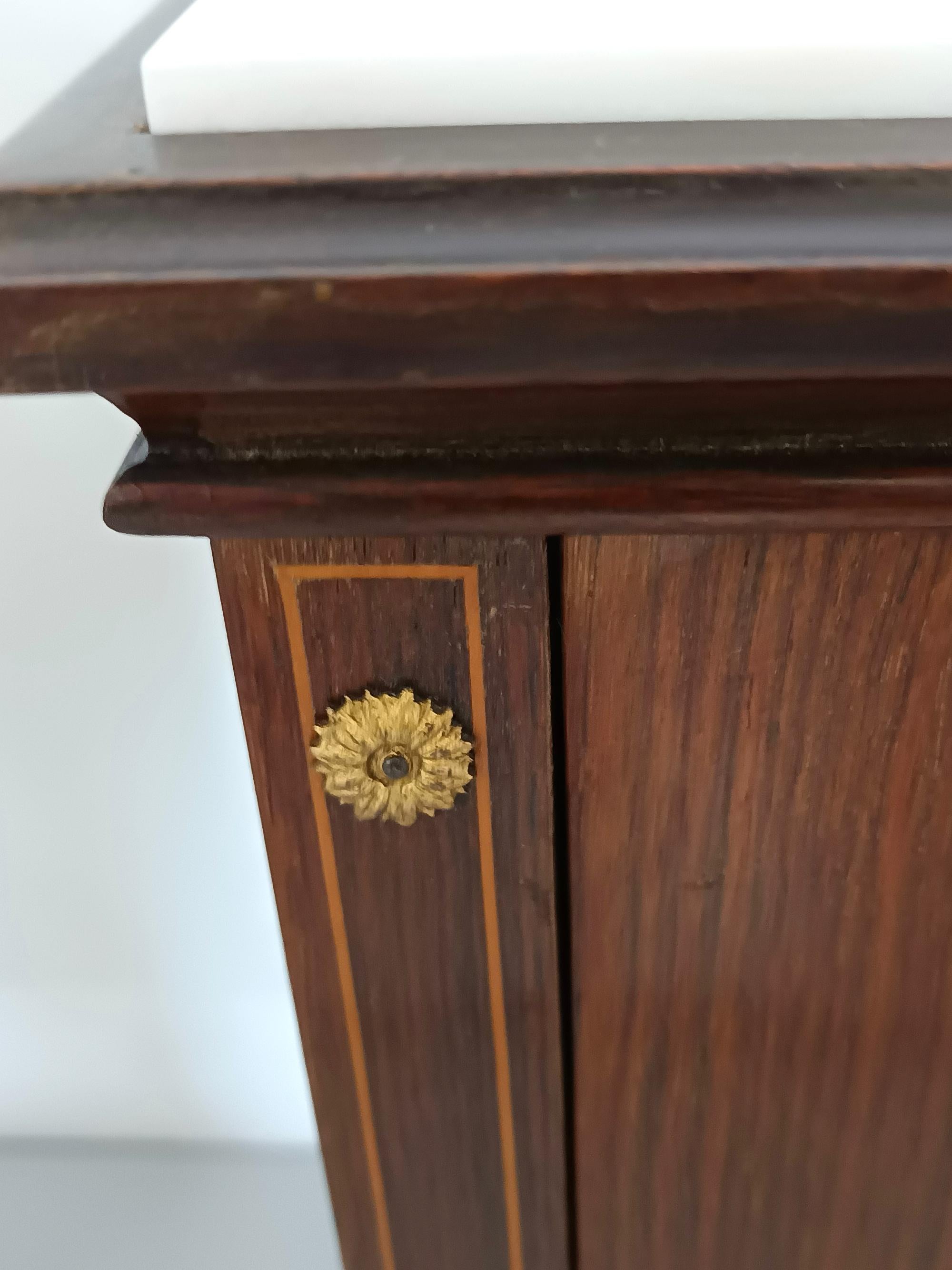Pair of Black Walnut Nightstands with Marble Top ascr. to Paolo Buffa, Italy For Sale 3