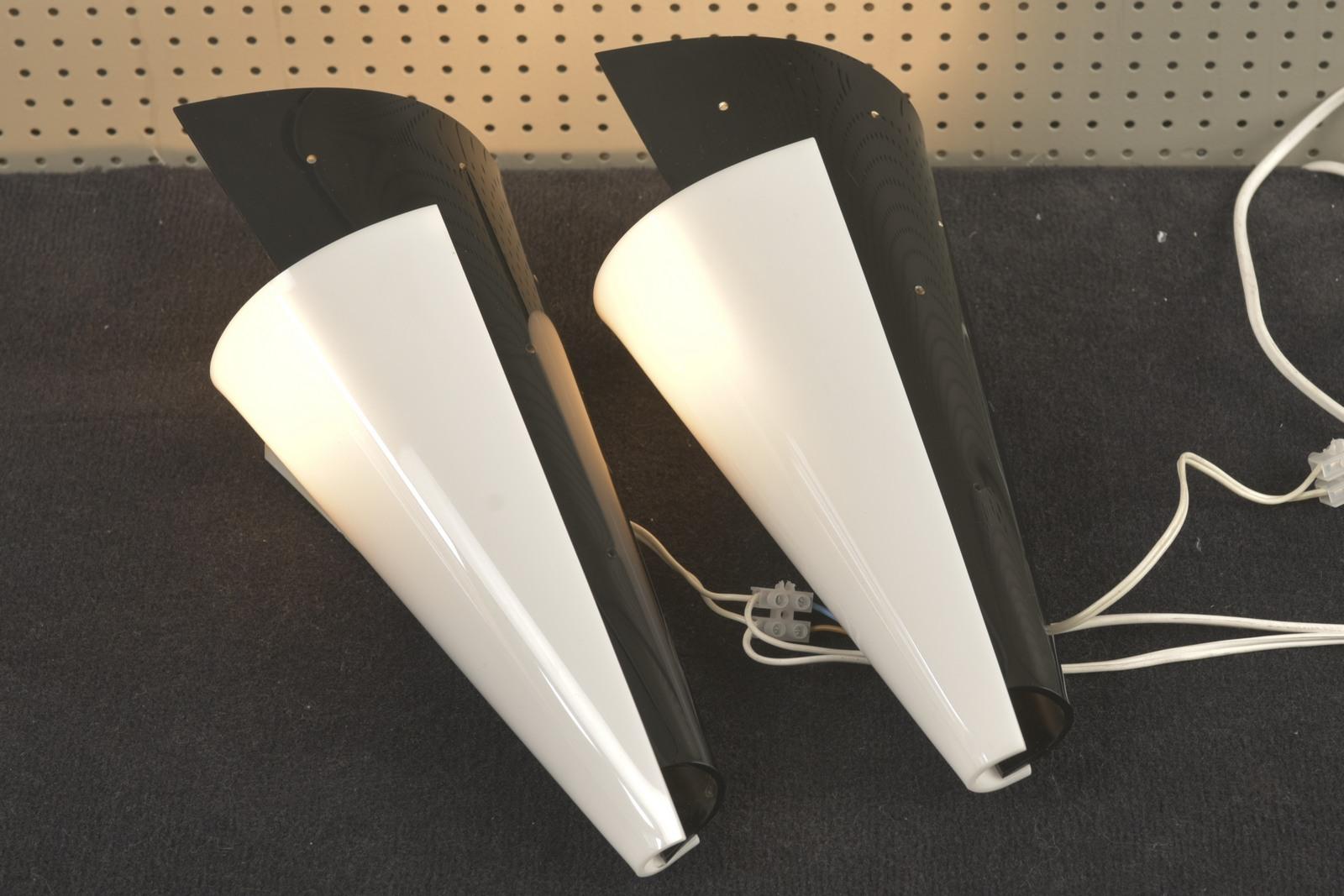 Pair of black & white Sconces, Germany - 1958 For Sale 3