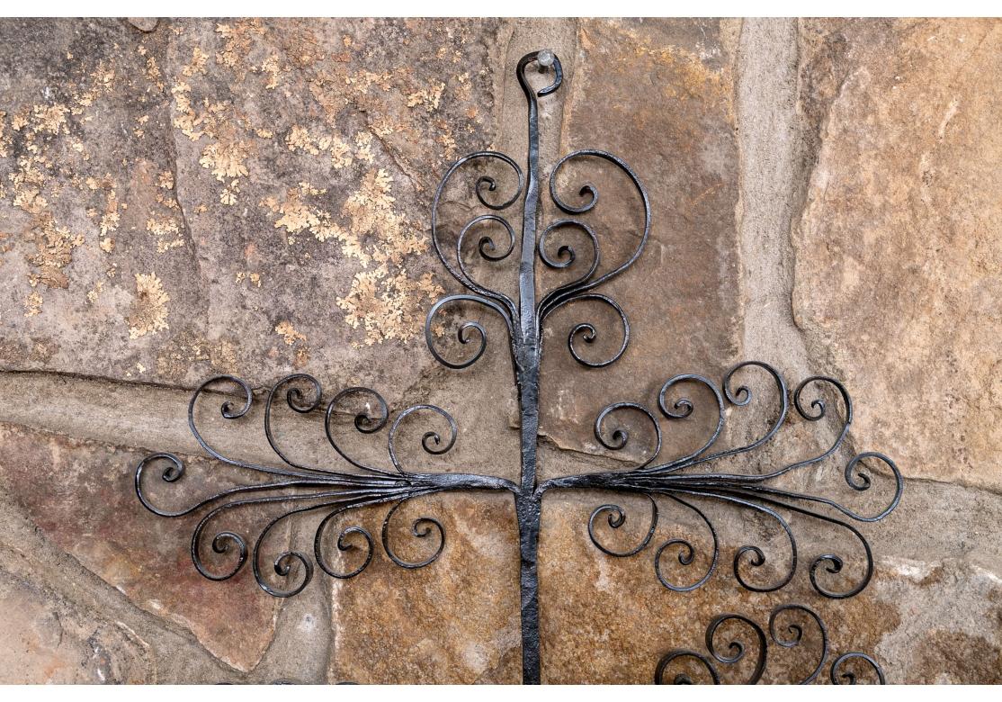 Pair Of Black Wrought Iron Candle Wall Sconces For Sale 3