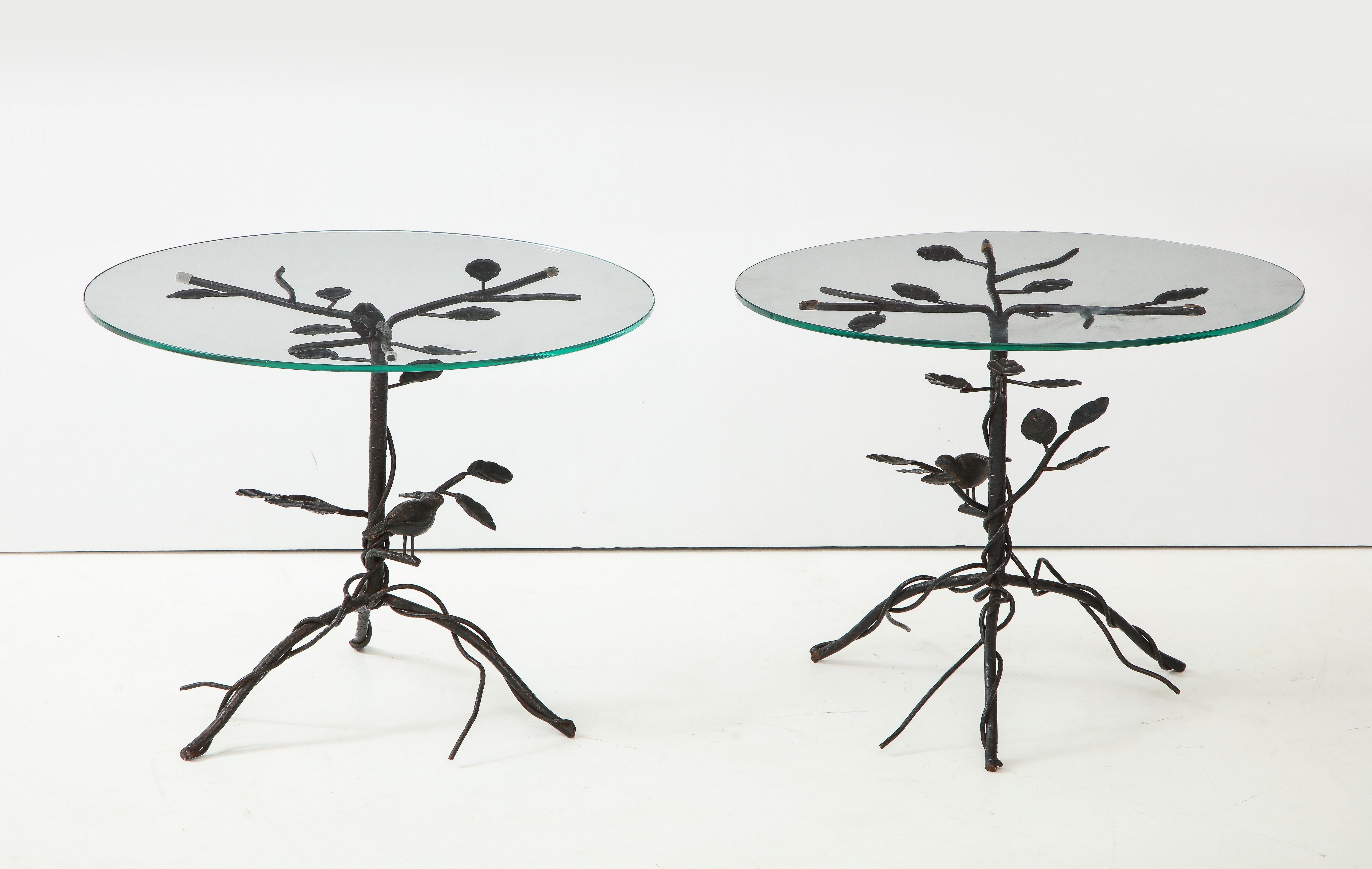 Pair of Black Wrought Iron End Tables For Sale 8