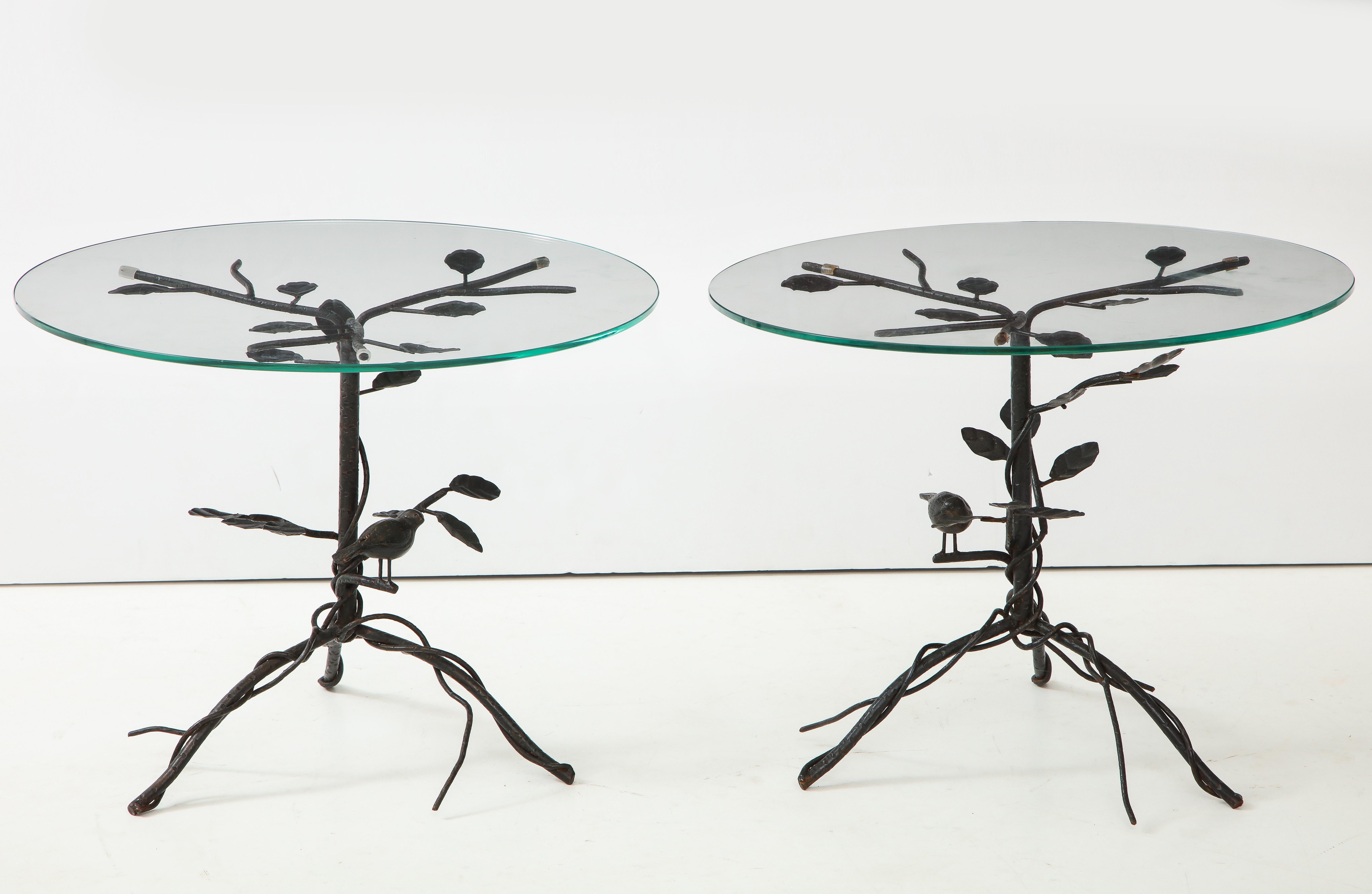 Pair of Black Wrought Iron End Tables For Sale 9