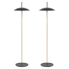 Par de Lámparas de Pie de Señal Negro x Latón de Souda, En Stock