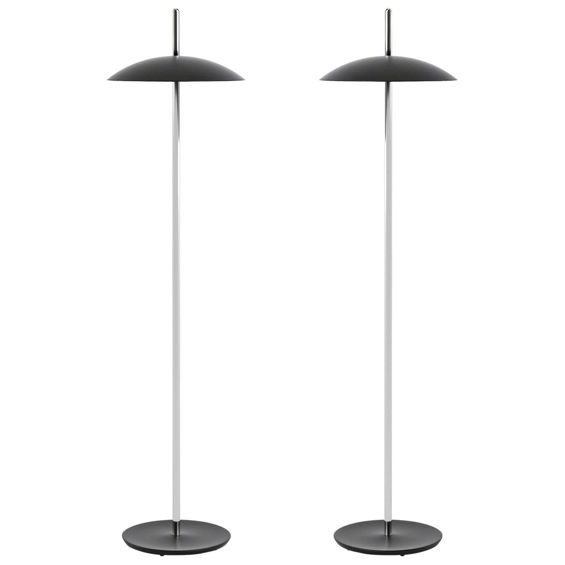 Pair of Black x Nickel Signal Floor Lamp from Souda, In Stock
