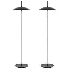 Pair of Black x Nickel Signal Floor Lamp from Souda, In Stock