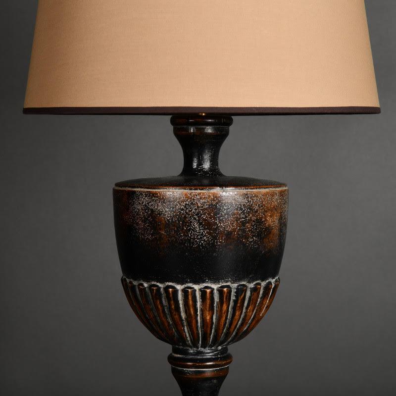 French Pair of Blackened Wood Baluster Table Lamps, XXth Century. For Sale