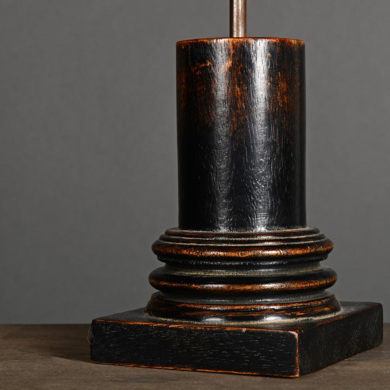 French Pair of Blackened Wood Column Table Lamps, XXth Century. For Sale
