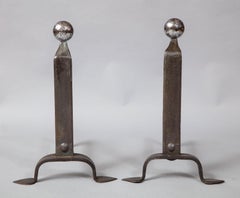 Pair of Blacksmith Made Andirons