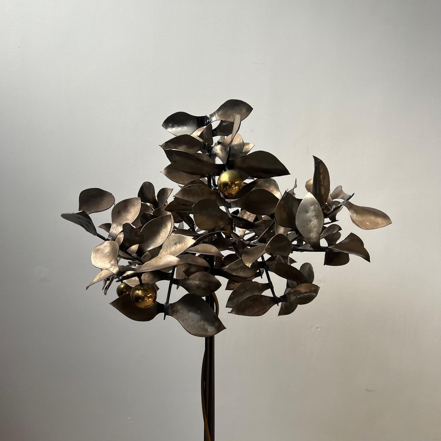 Pair of Blacksmith Made Mid-Century Steel Decorative Trees For Sale 4