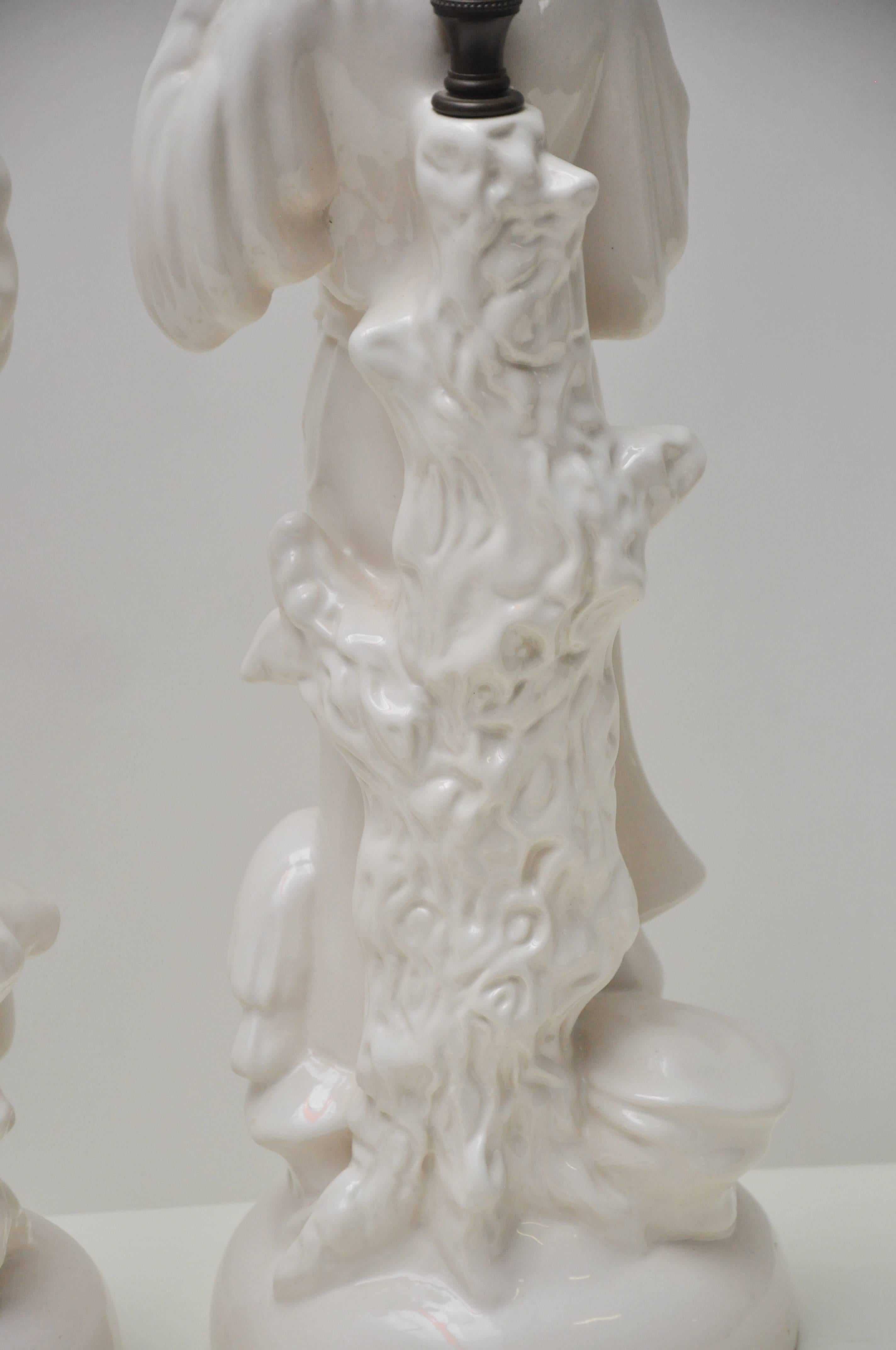 Pair of Blanc de Chin Porcelain Table Lamps 1