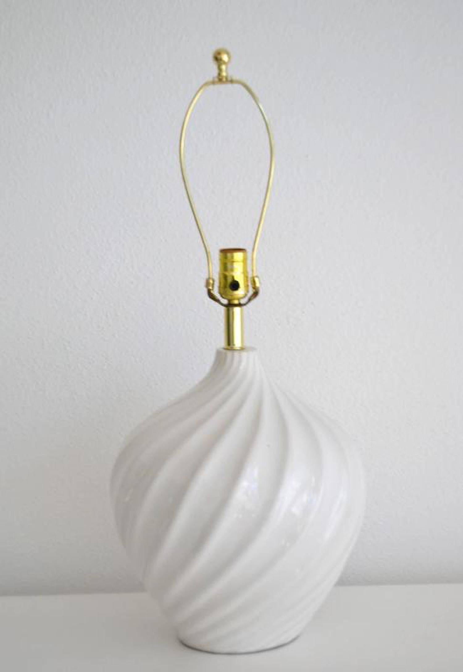 American Pair of Blanc De Chine Jar Form Table Lamps For Sale