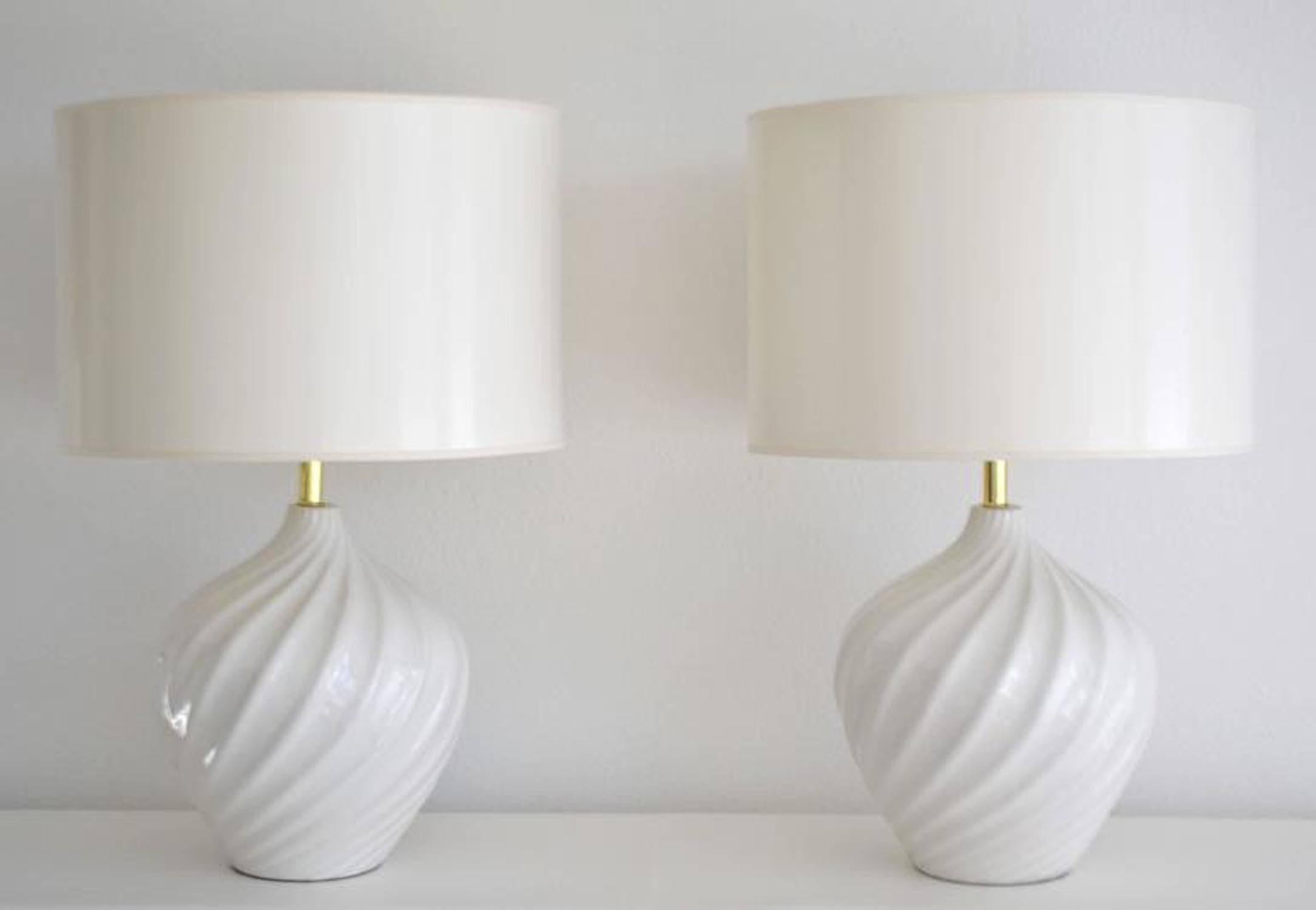 Pair of Blanc De Chine Jar Form Table Lamps For Sale 2