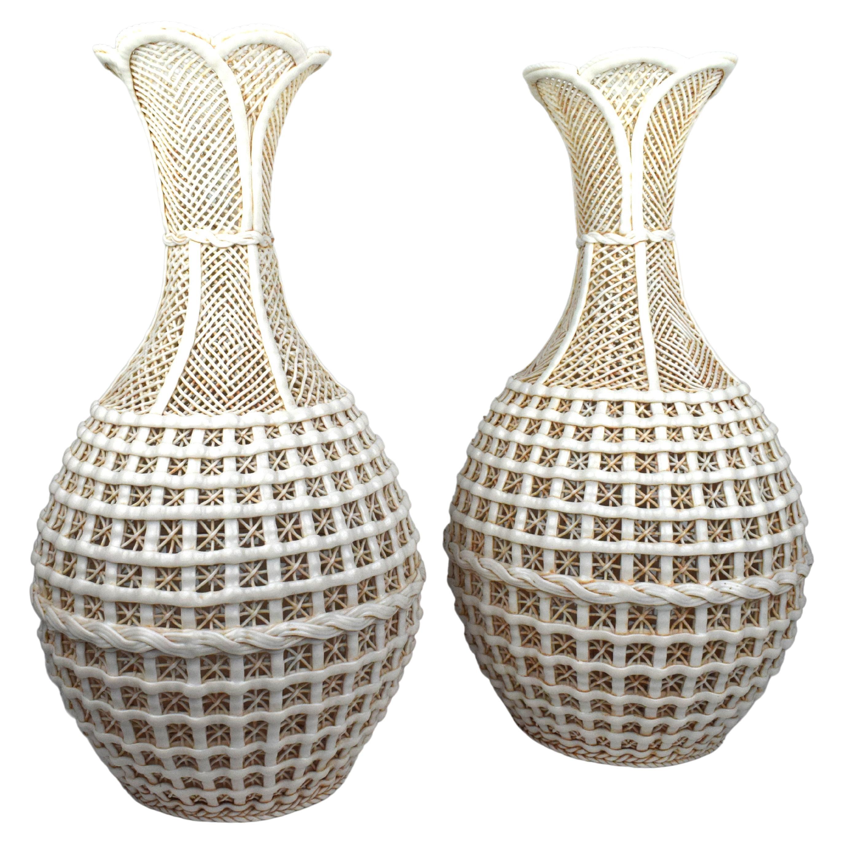 Pair of Blanc de Chinese Dehua kiln Porcelain Vases, early Republic Period  For Sale