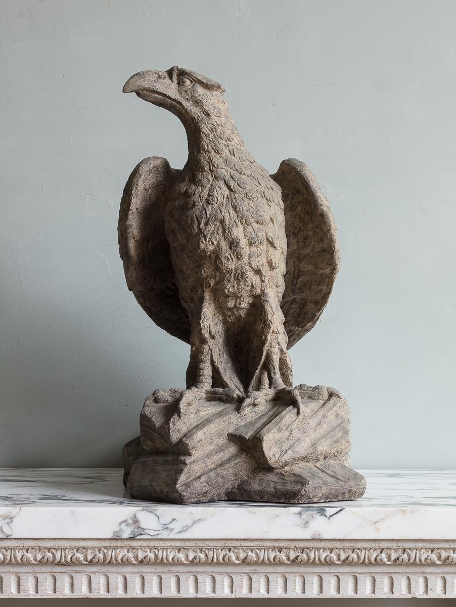 A Pair of 19th Century Blanchard Terracotta Eagles, stamped

Poised on rocky bases, with strong and powerful poses. Stamped ‘Blanchard, Terra Cotta’.

Additional information:
Dimensions: Height: 63cm, 24 3/4″
Width of Base: 36cm, 14 1/4″
Depth of