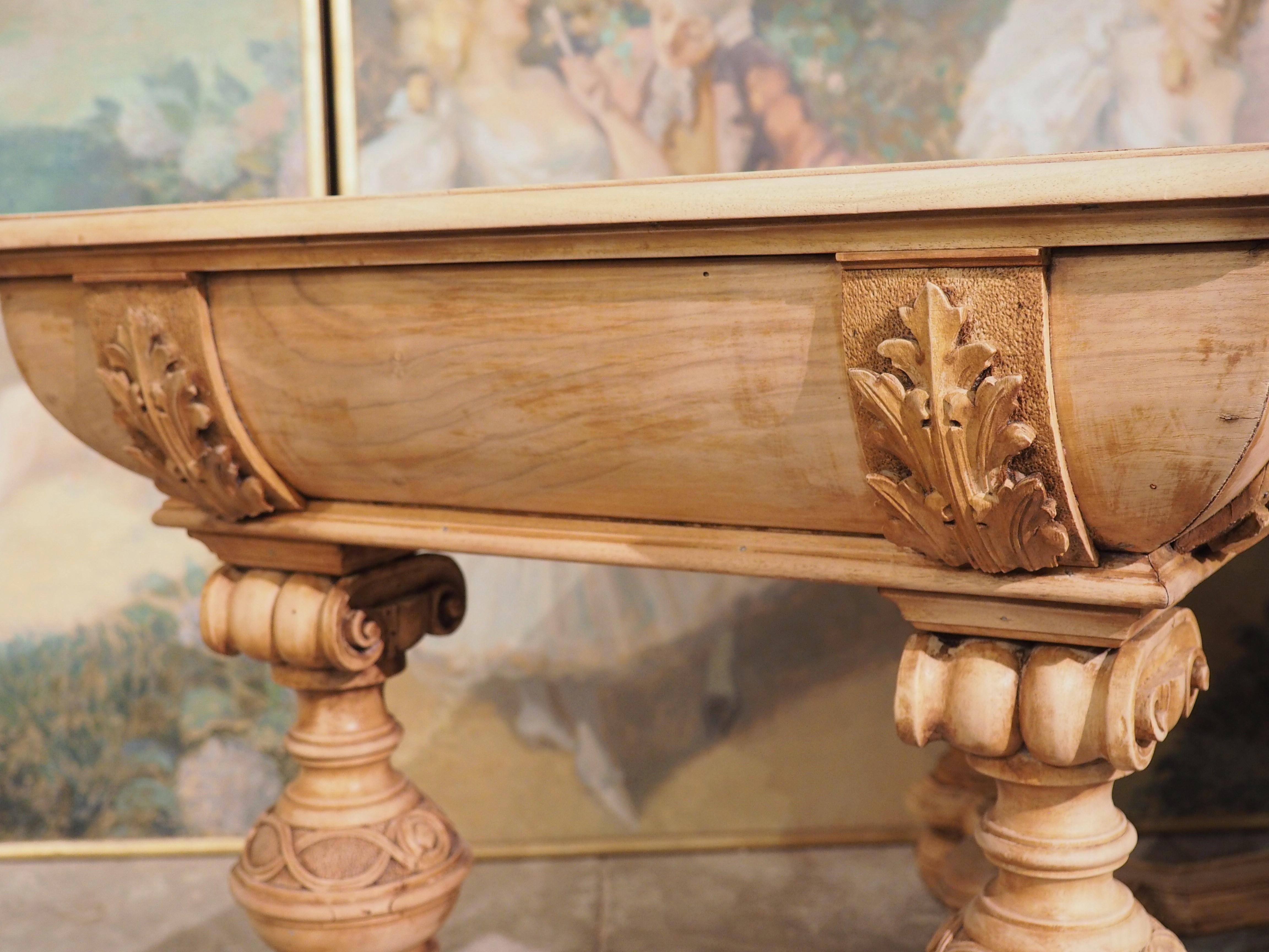 Pair of Bleached Antique Dutch Renaissance Style Tables, 19th Century For Sale 6
