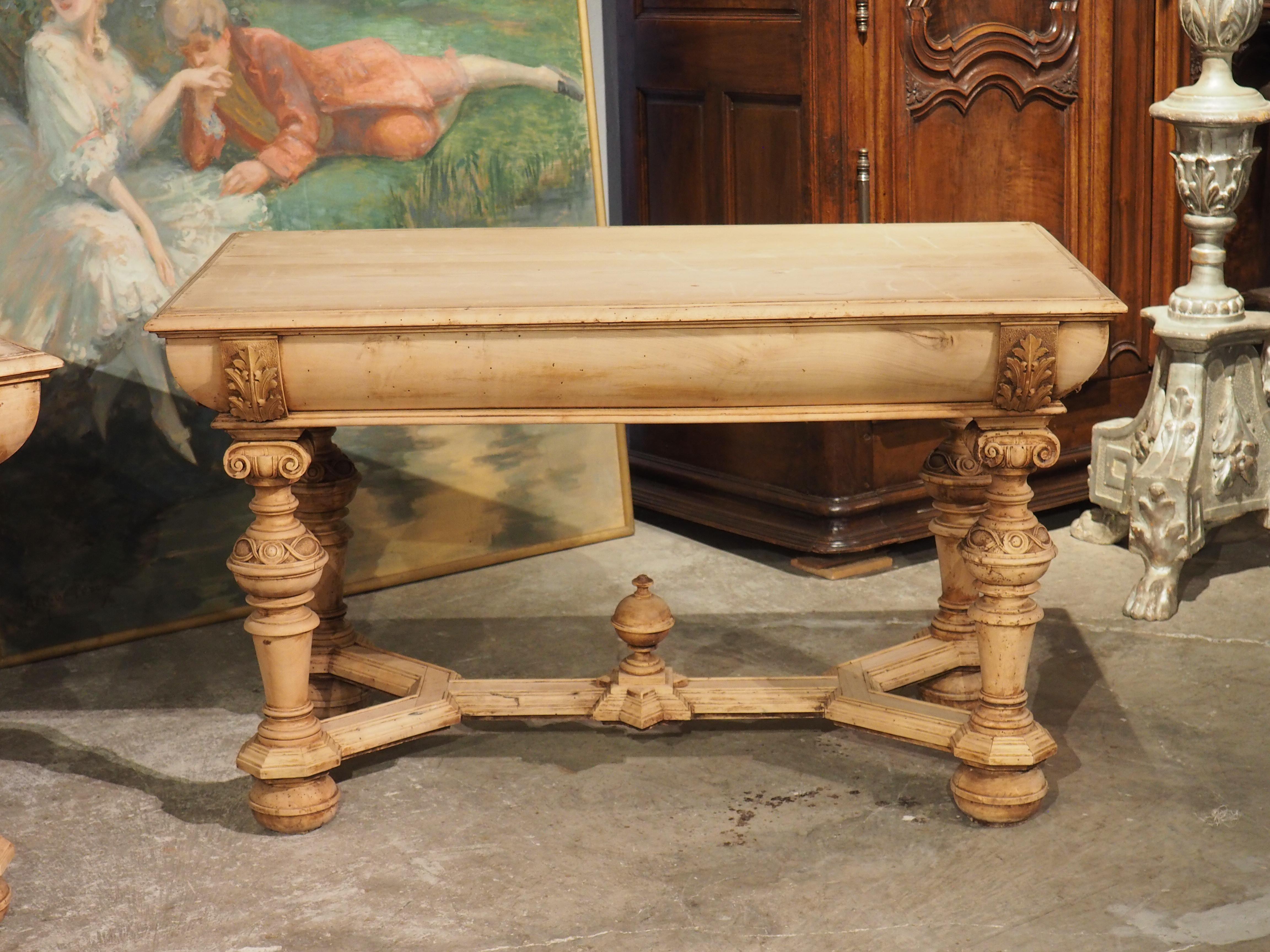 Pair of Bleached Antique Dutch Renaissance Style Tables, 19th Century For Sale 12