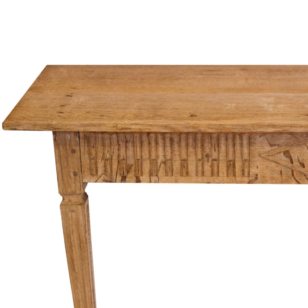 Country Paire de tables console en Oak blanchi en vente