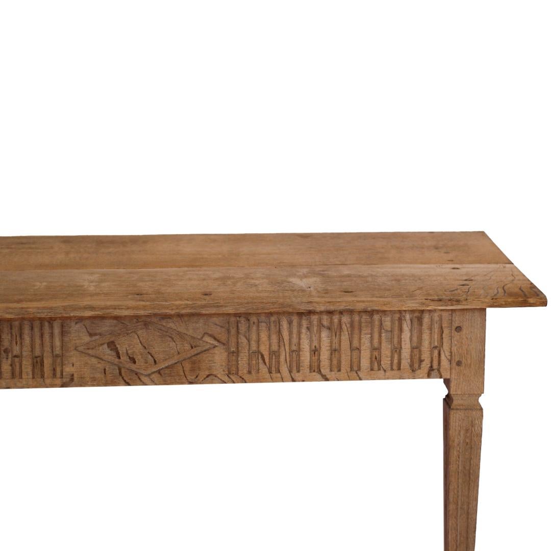 Français Paire de tables console en Oak blanchi en vente