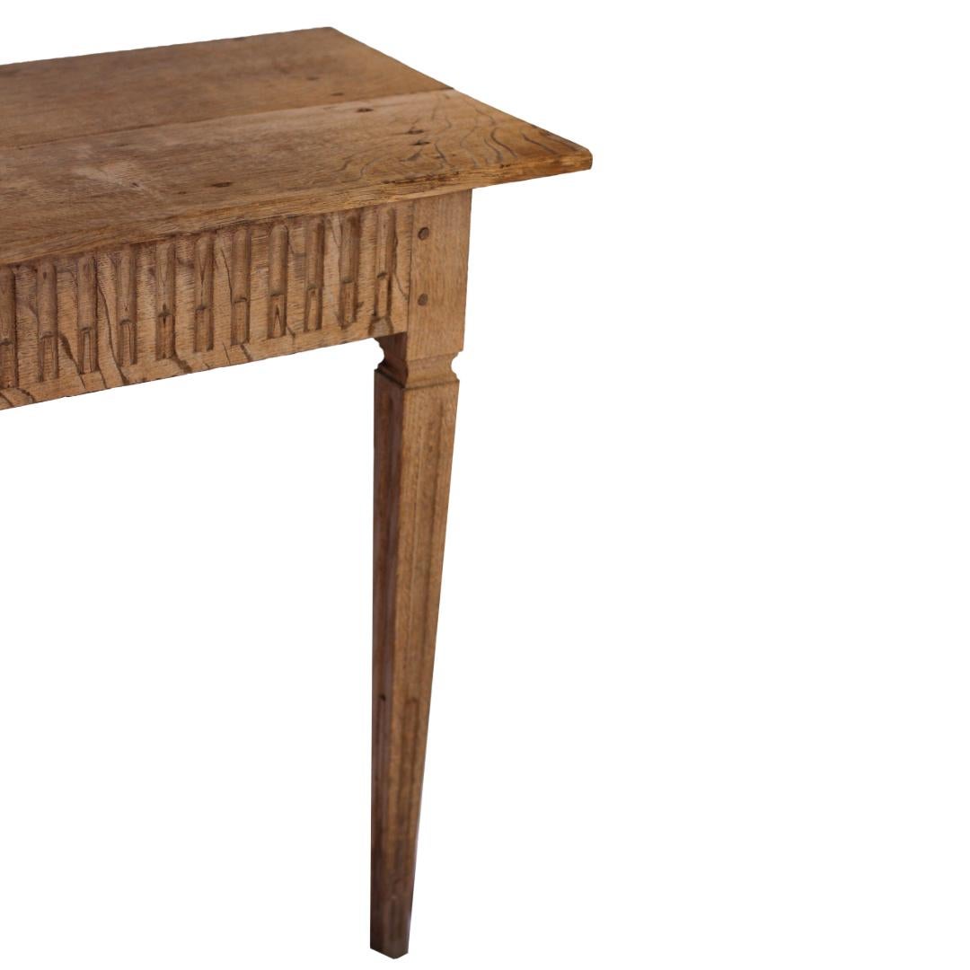 Blanchi Paire de tables console en Oak blanchi en vente