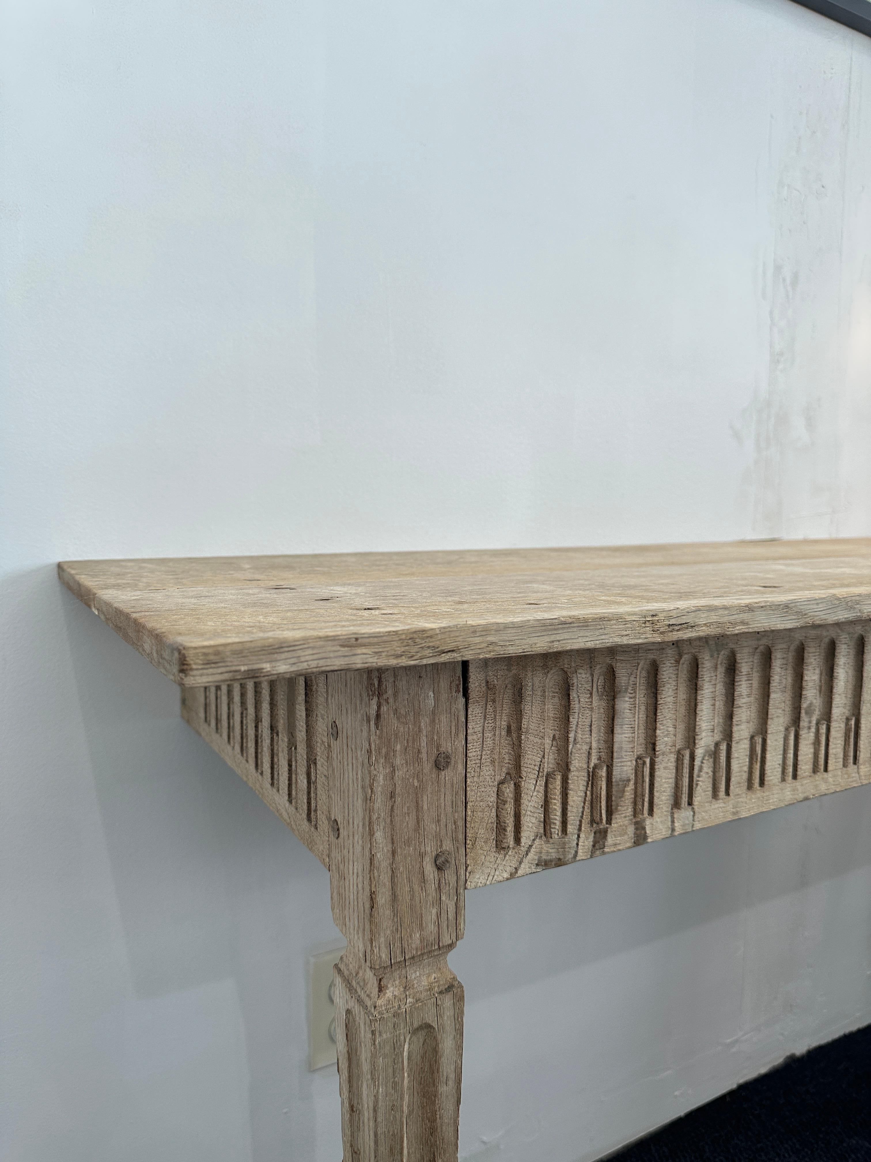 Pair of Bleached Oak Console Tables For Sale 1