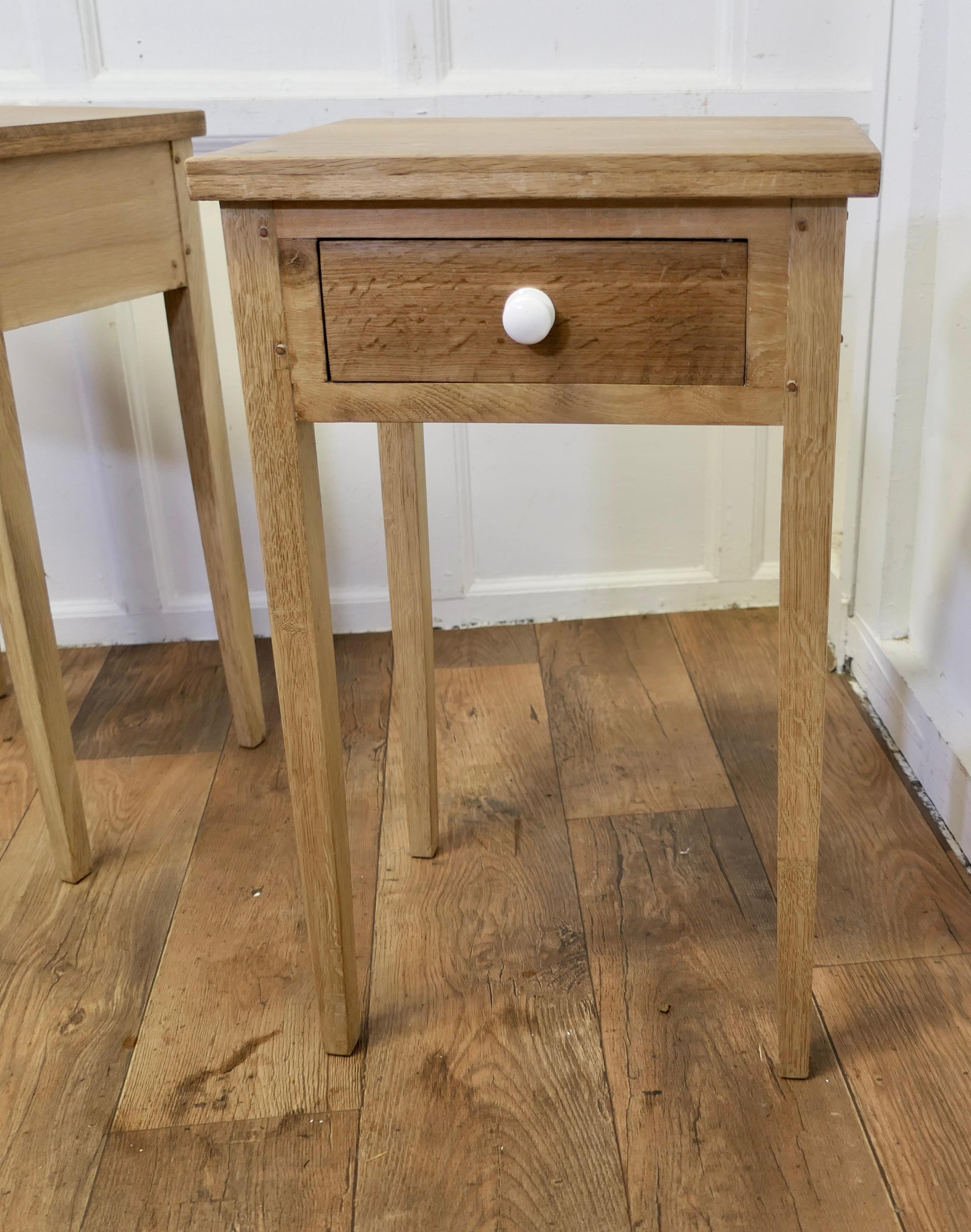 Mid-20th Century  Pair of Bleached Oak Mid Century Bedside Tables 